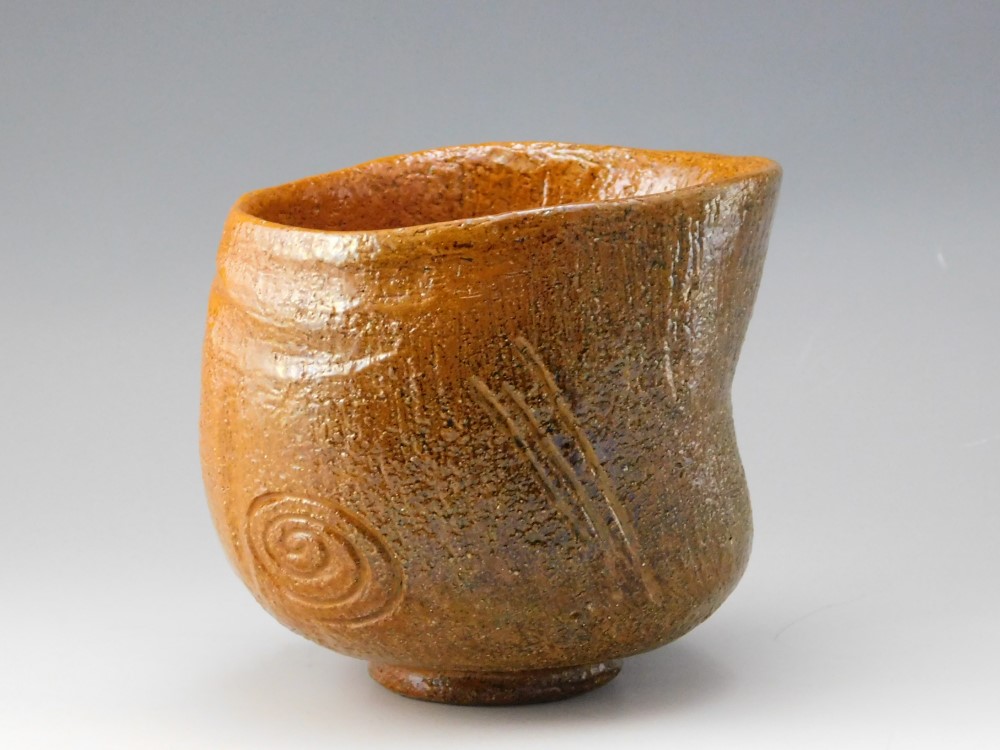 千c105】九代 大樋長左衛門 茶碗 鵬雲斎の書付 共箱 大樋焼 楽焼 裏千家